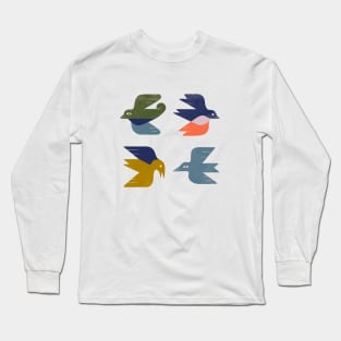 Four Birds Grid Long Sleeve T-Shirt